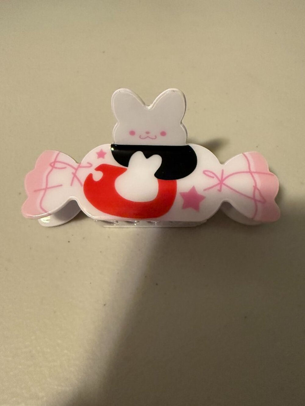 White Rabbit Candy Claw Clip Hair Accessory - Pink